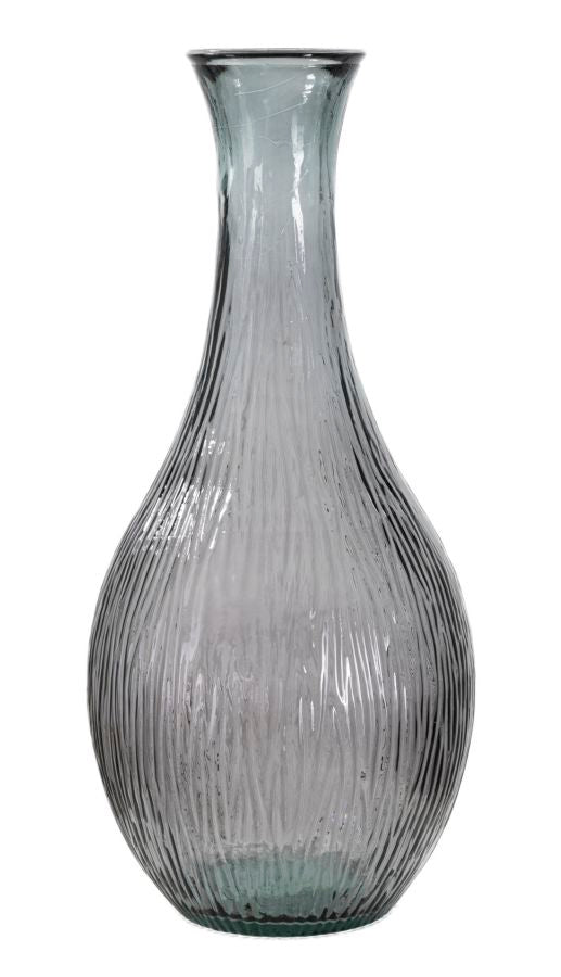 Mauro Ferretti Vaso Jarron Arabe Low Vetro Riciclato Fumo Ø 34 x 75 cm (made in Spain)