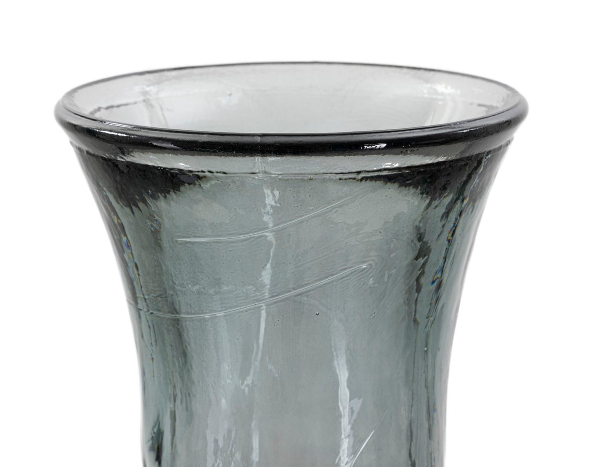 Mauro Ferretti Vaso Jarron Arabe Low Vetro Riciclato Fumo Ø 34 x 75 cm (made in Spain)