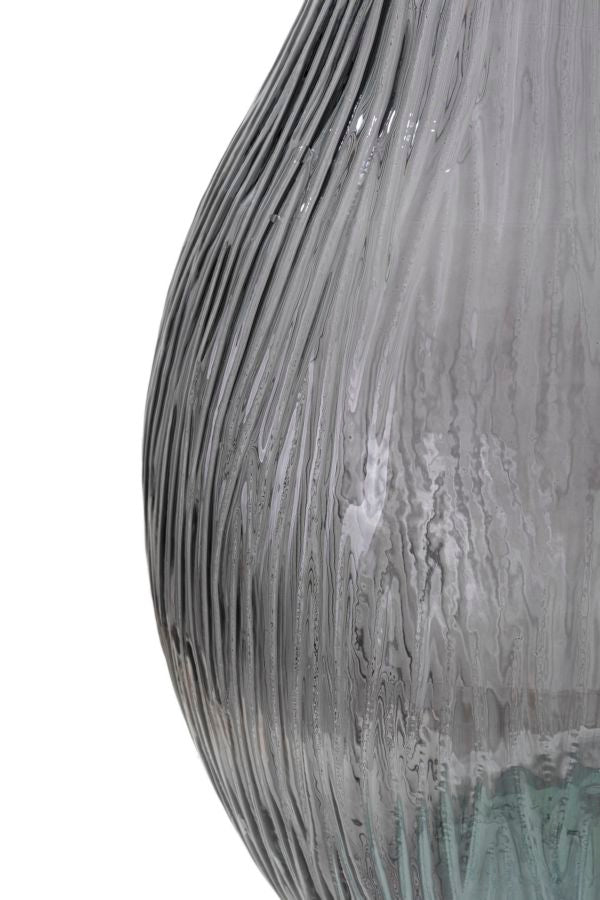 Mauro Ferretti Vaso Jarron Arabe Low Vetro Riciclato Fumo Ø 34 x 75 cm (made in Spain)