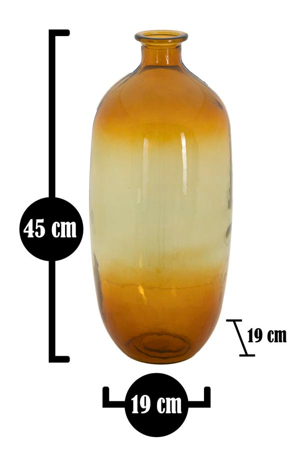 Mauro Ferretti Vaso Botella Napoles Vetro Riciclato Orange Ø 19 x 45 cm (made in Spain)