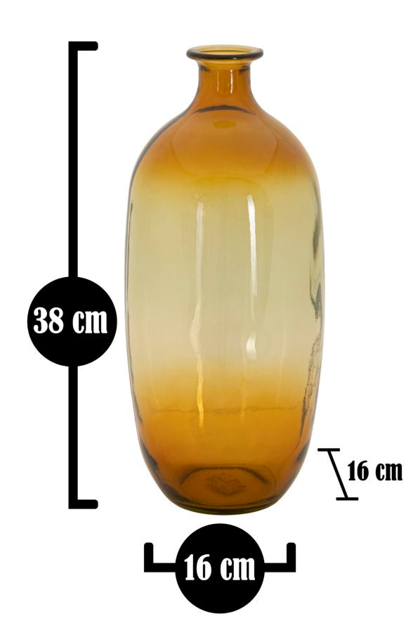 Mauro Ferretti Vaso Botella Napoles Vetro Riciclato Orange Ø 16 x 38 cm (made in Spain)