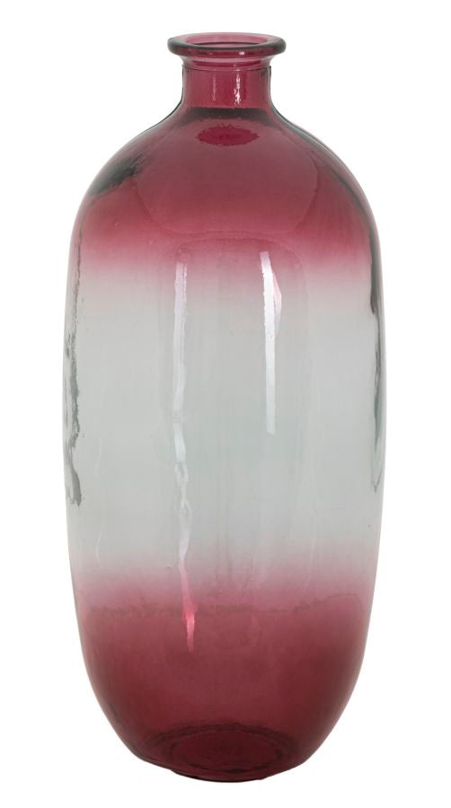 Mauro Ferretti Vaso Botella Napoles Vetro Riciclato Red Ø 19 x 45 cm (made in Spain)