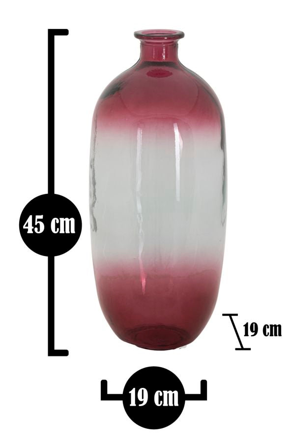Mauro Ferretti Vaso Botella Napoles Vetro Riciclato Red Ø 19 x 45 cm (made in Spain)