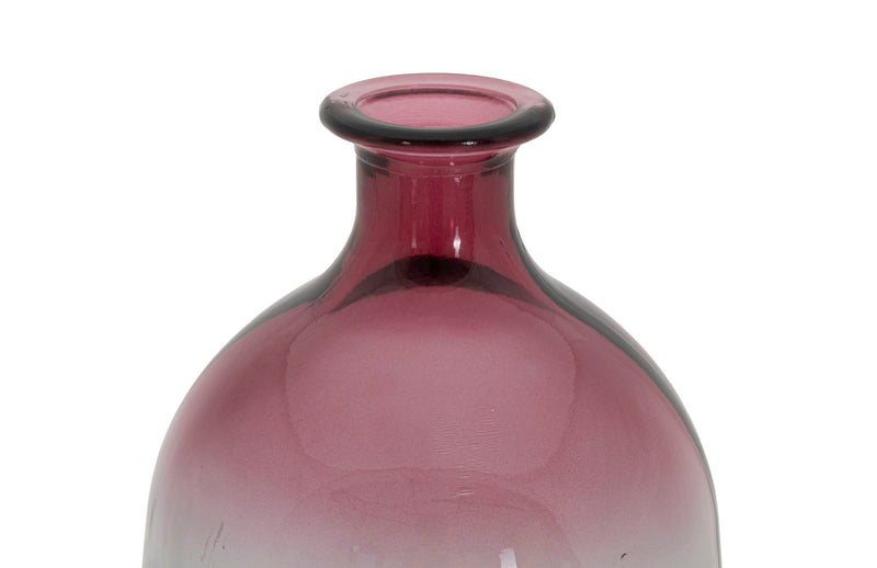 Mauro Ferretti Vaso Botella Napoles Vetro Riciclato Red Ø 16 x 38 cm (made in Spain)