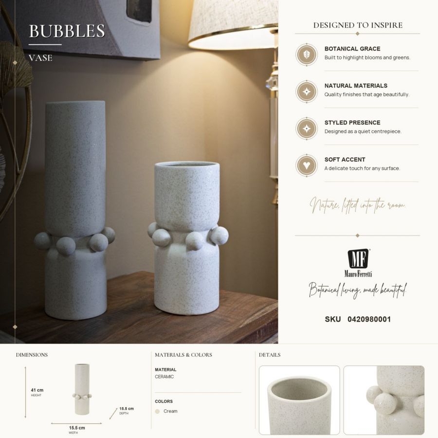 Mauro Ferretti Vaso Ceramica Bubbles Ø 15,5 x 41 cm