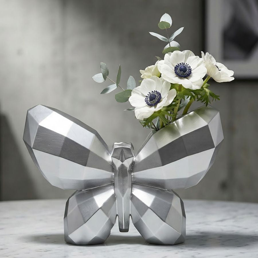 Vaso butterfly silver cm 22,5x8x15 min 2