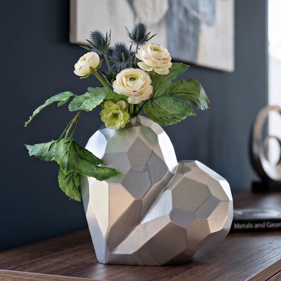 Vaso heart silver cm 19x9x18 min 2