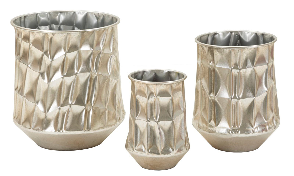 P/vasi silver set 3 pz cm ø 35x38,5-27,5x33-18,5x26,5