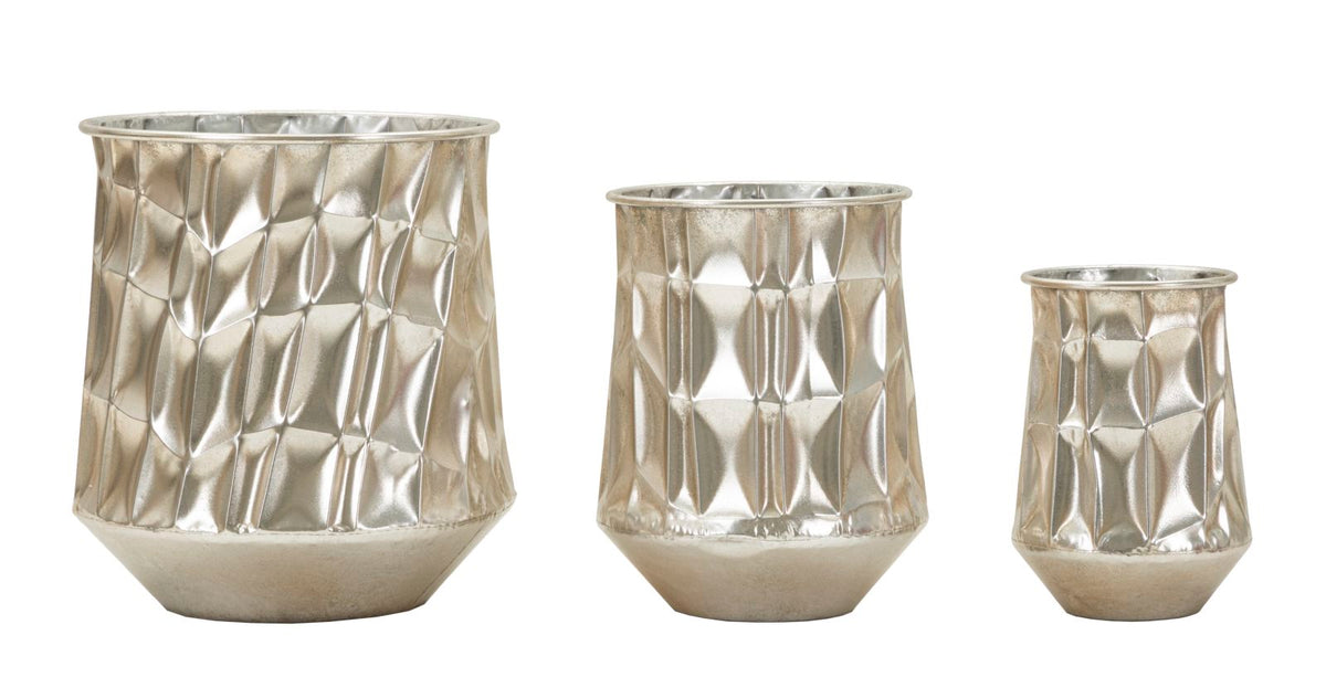 P/vasi silver set 3 pz cm ø 35x38,5-27,5x33-18,5x26,5