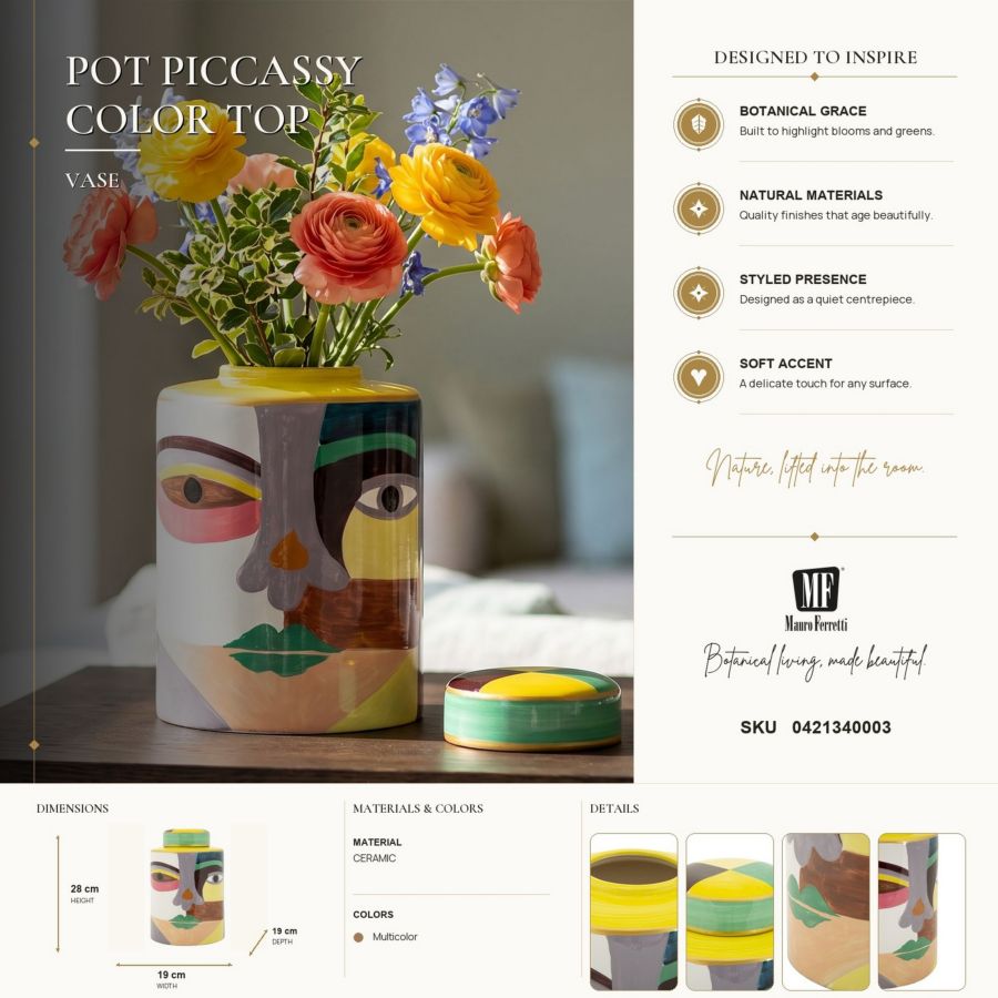 Vaso piccassy color top cm ø 19x28