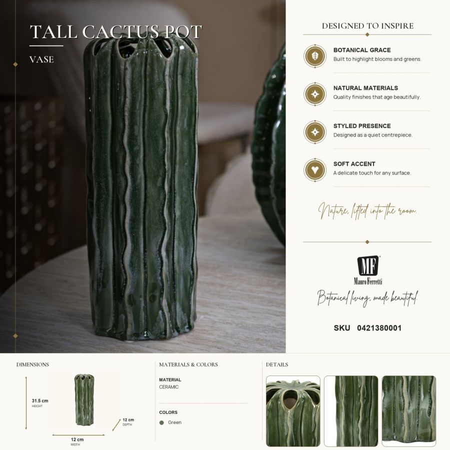 Vaso cactus tall cm ø 12x31,5