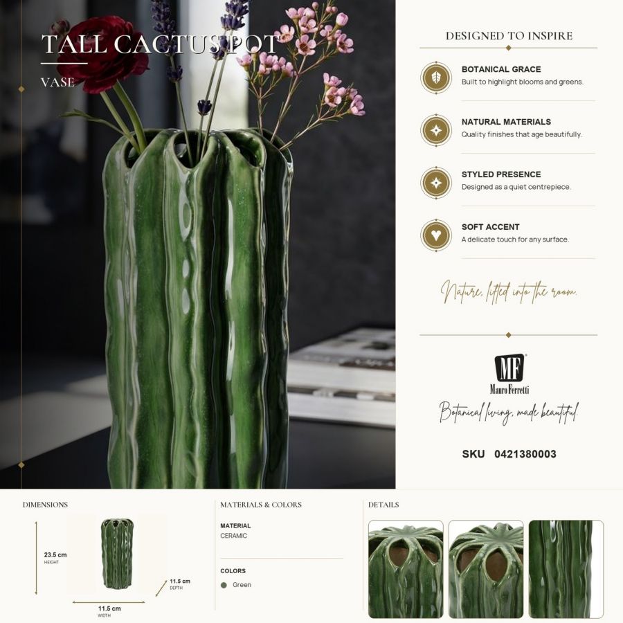 Vaso cactus tall cm ø 11,5x23,5