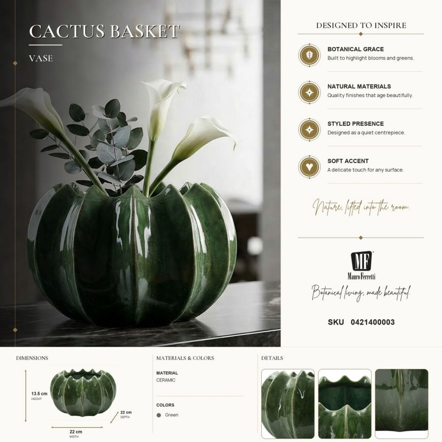 Cachepot cactus cm ø 22x13,5