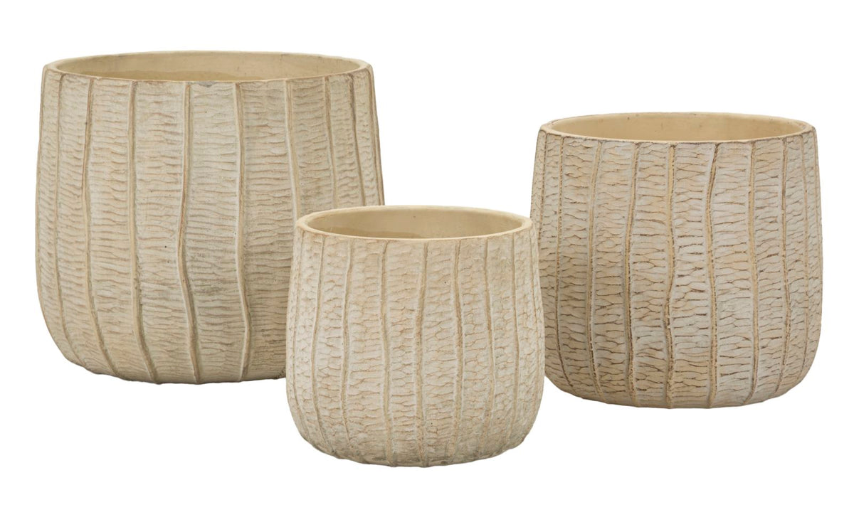 Mauro Ferretti Cachepot Flake Set 3 pz 30,5 x 27-25 x 22,2-19,5 x 18 cm