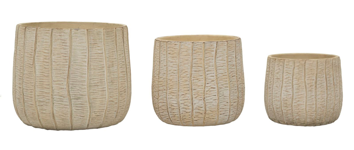 Mauro Ferretti Cachepot Flake Set 3 pz 30,5 x 27-25 x 22,2-19,5 x 18 cm