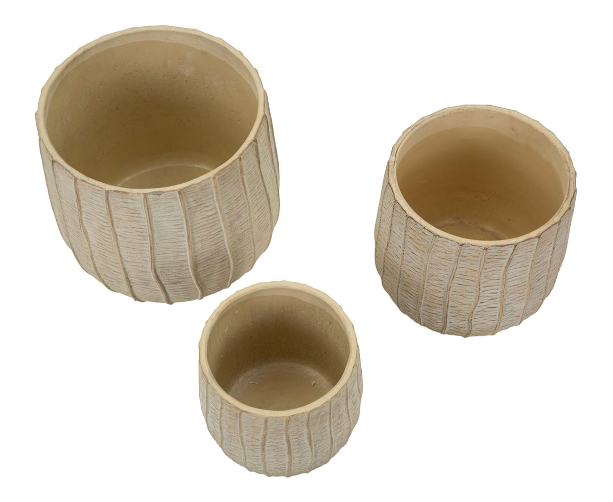 Mauro Ferretti Cachepot Flake Set 3 pz 30,5 x 27-25 x 22,2-19,5 x 18 cm