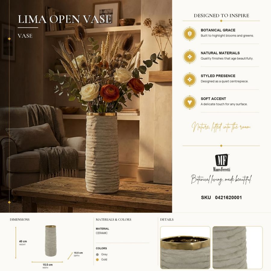Vaso lima open cm ø 15,5x40 (apertura cm ø 12)