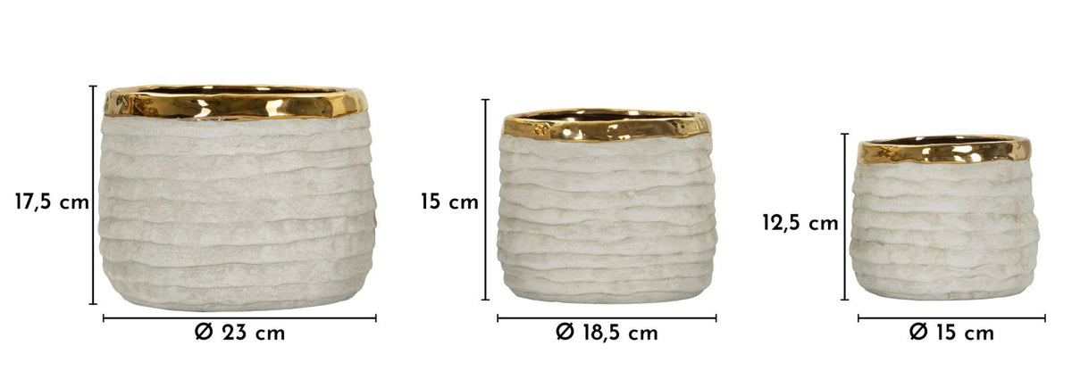 Cachepot lima alti tris cm ø 23x17,5-18,5x15-15x12,5