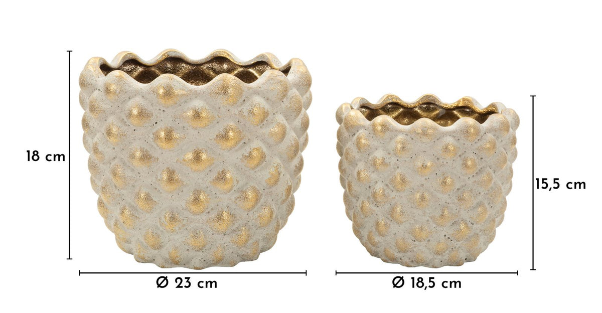 Cachepot pepitas coppia cm ø 23x18-18,5x15,5 (apertura cm ø 19-14)