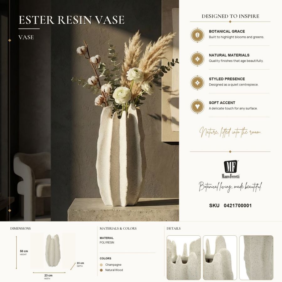 Vaso resina ester cm ø 23x50 (apertura cm ø 8)