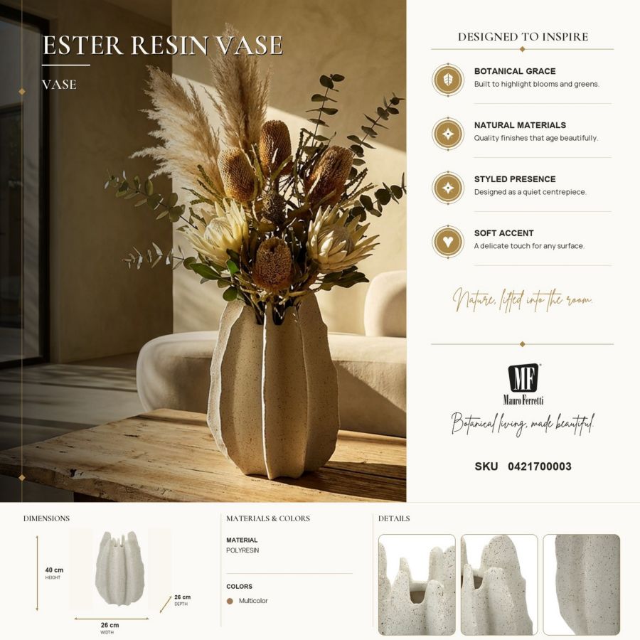 Vaso resina ester cm ø 26x40 (apertura cm ø 9)