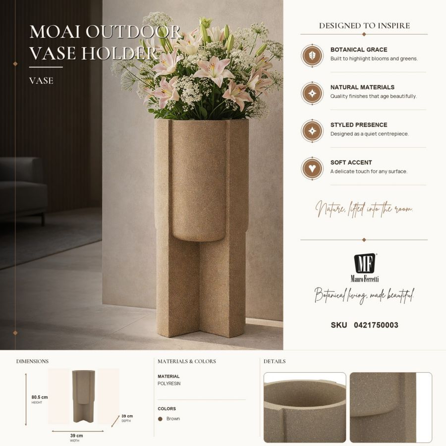 P/vaso da esterno moai cm ø 39x80,5 (apertura cm ø 30)