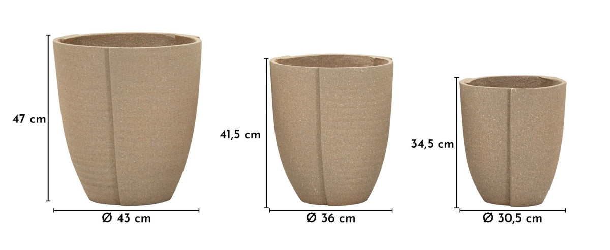 Cachepot da esterno peru' tris cm ø 43x47-36x41,5-30,5x34,5 (aper. cmø27-33-39)