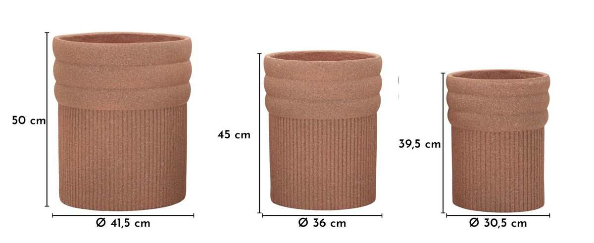 Cachepot da esterno colombia tris cm ø 41,5x50-36x45-30,5x39,5(aper.cmø27-32-37)