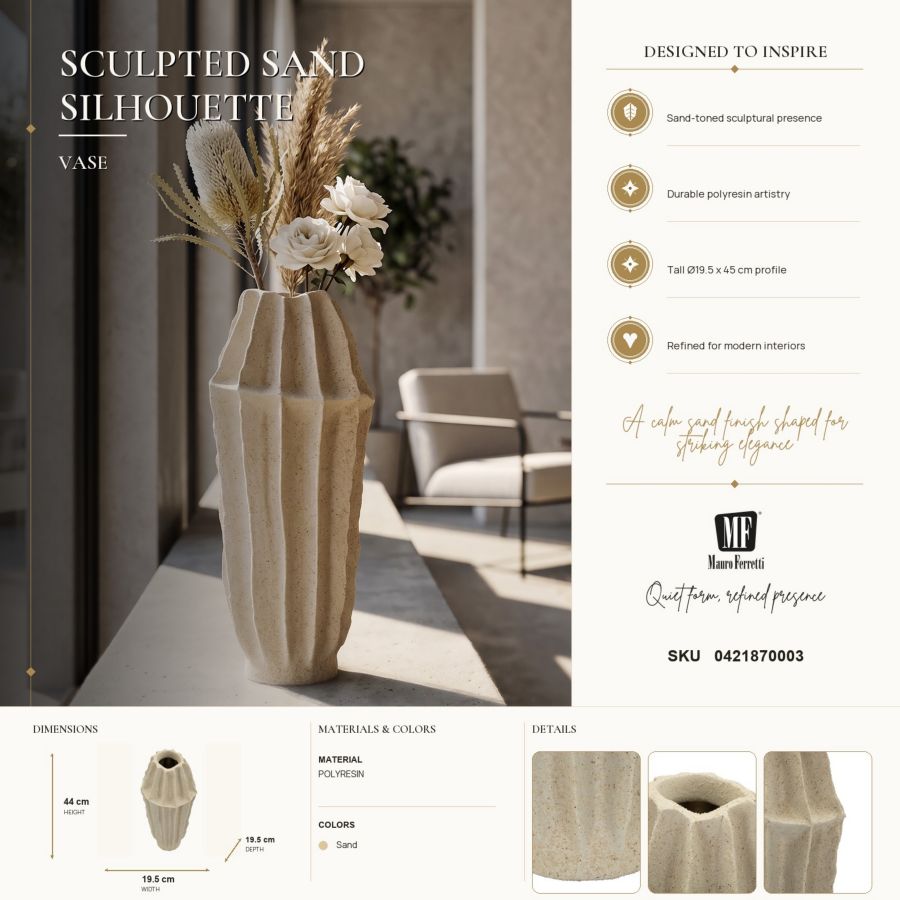 Vaso resina sand cm ø 19,5x44