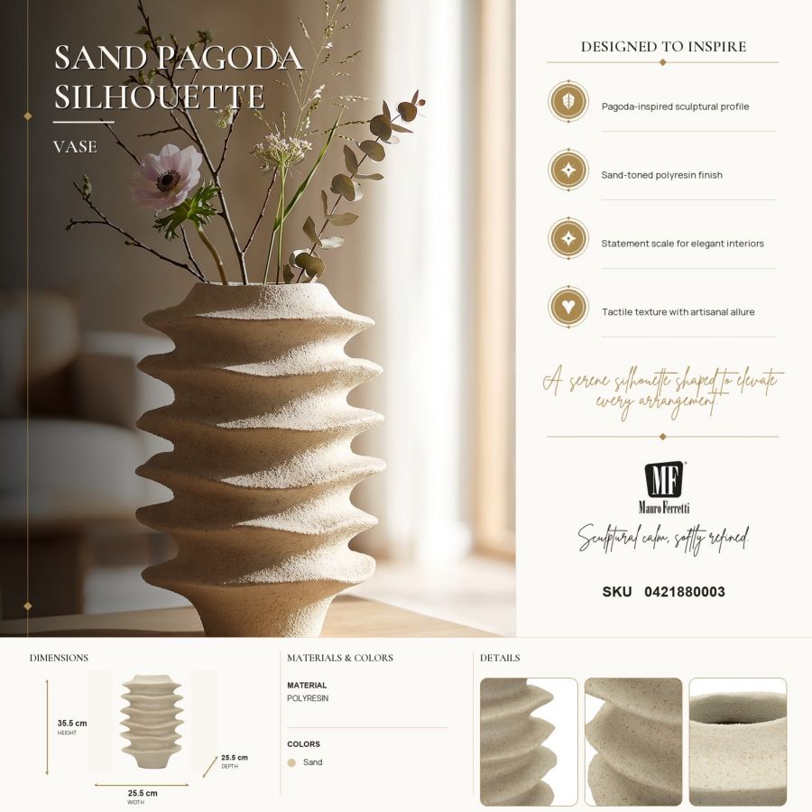 Vaso resina pagoda cm ø 25,5x35,5