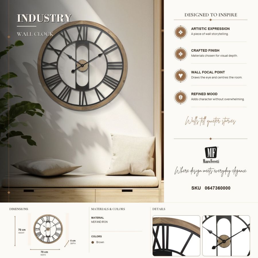 Orologio da muro industry cm ø 70x5