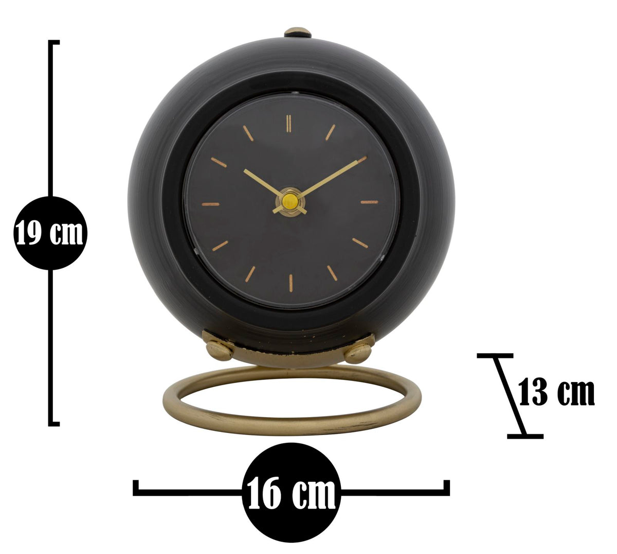 Mauro Ferretti Orologio da Tavolo Ball Nero 16 x 13 x 19 cm