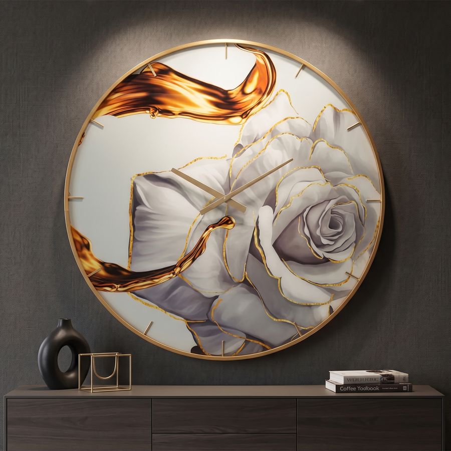 Mauro Ferretti Orologio Glass Rose Ø 80 x 5 cm