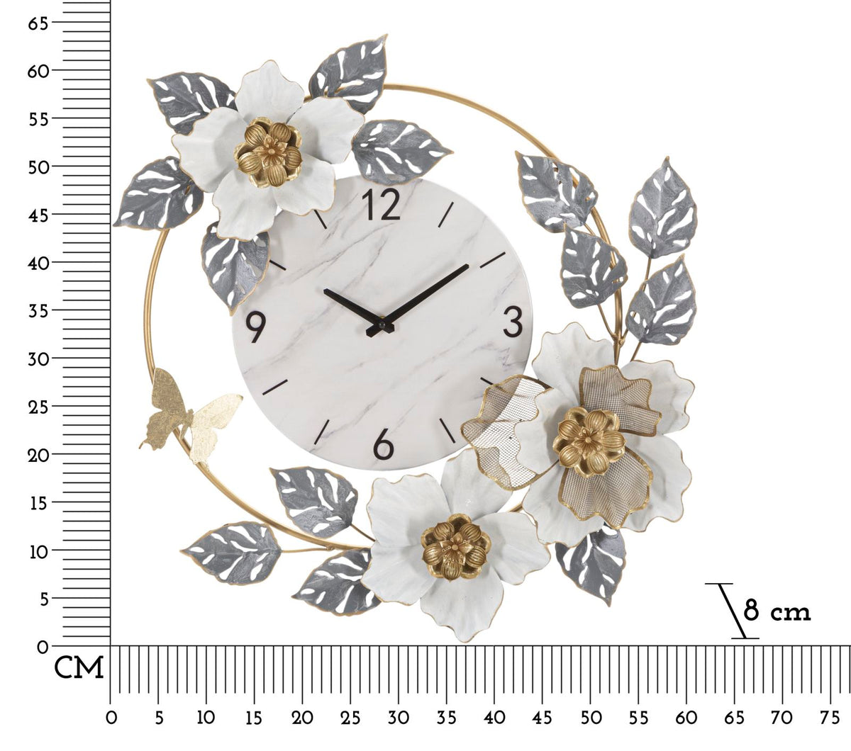 Mauro Ferretti Orologio da Muro Flowers 64 x 8 x 64 cm