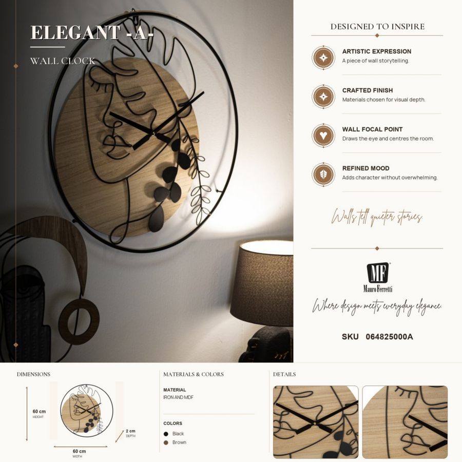 Orologio da muro elegant -a- cm ø 60x2