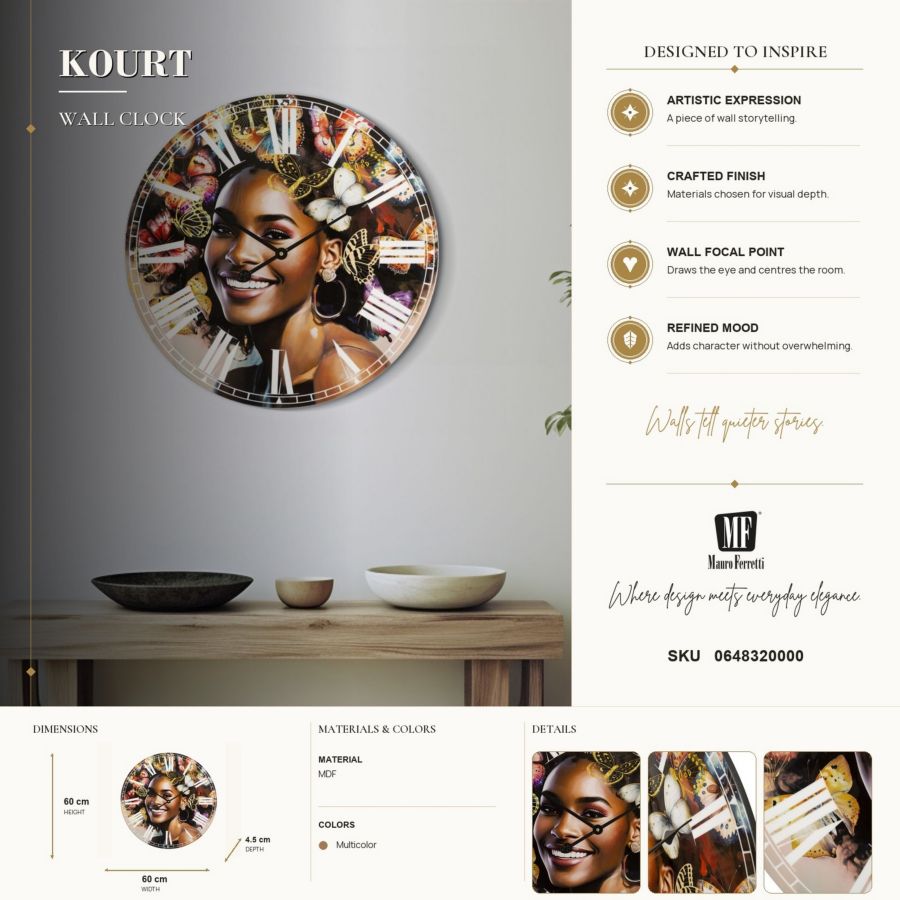 Orologio kourt cm ø 60x4,5