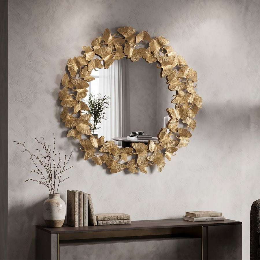 Mauro Ferretti Specchio Foglie Round Ø 87 x 2,5 cm (misura Specchio Ø 60)