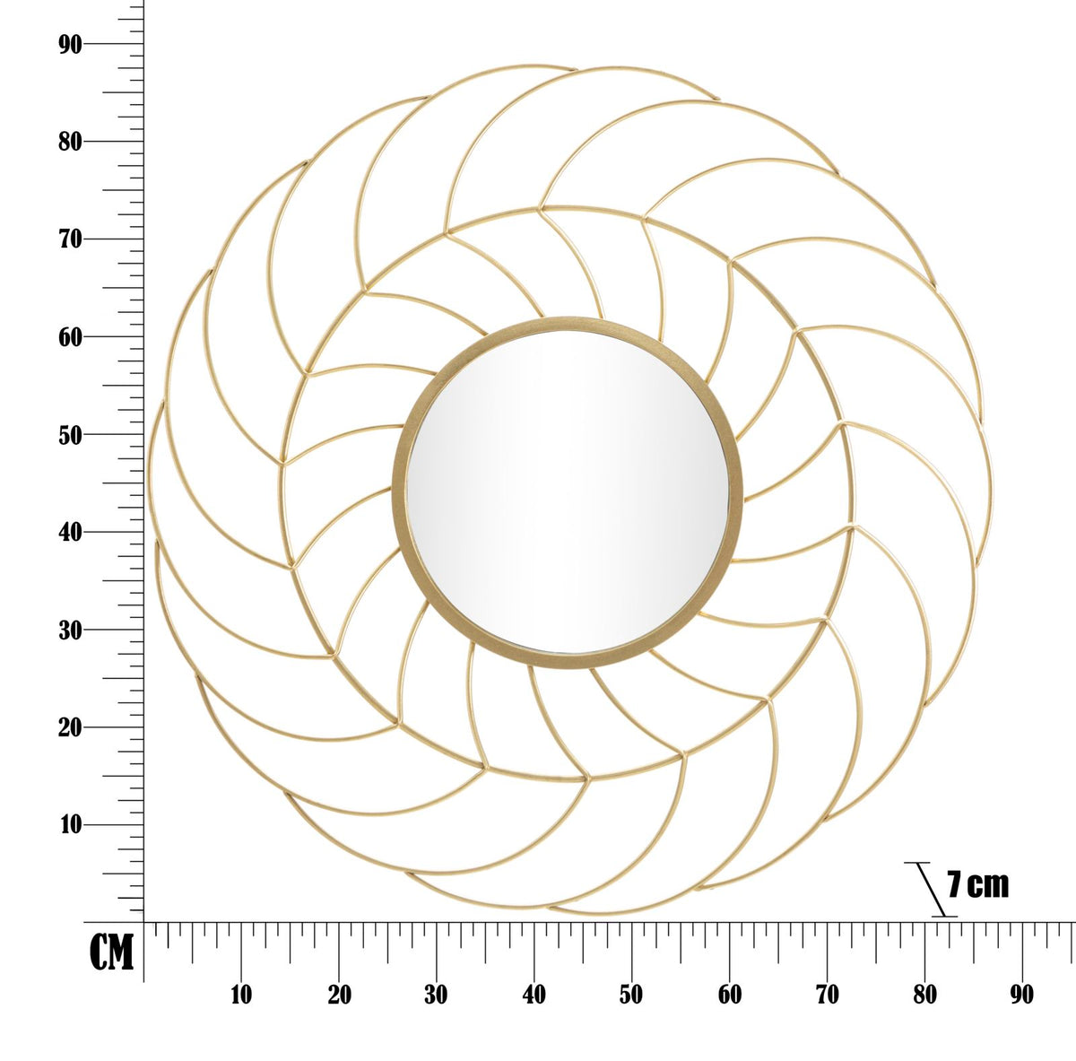 Mauro Ferretti Specchio Sunflower Ø 88 x 7 cm (misura Specchio Ø 33)