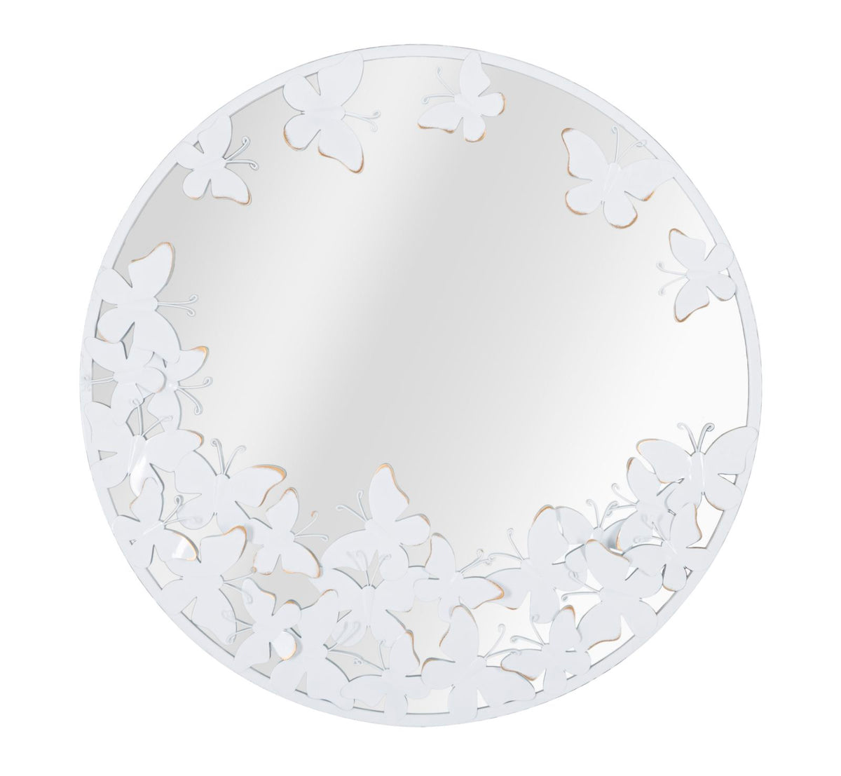 Mauro Ferretti Specchio Rotondo White Butterfly 62,5 x 2,3 cm (misura Interna Ø 60)