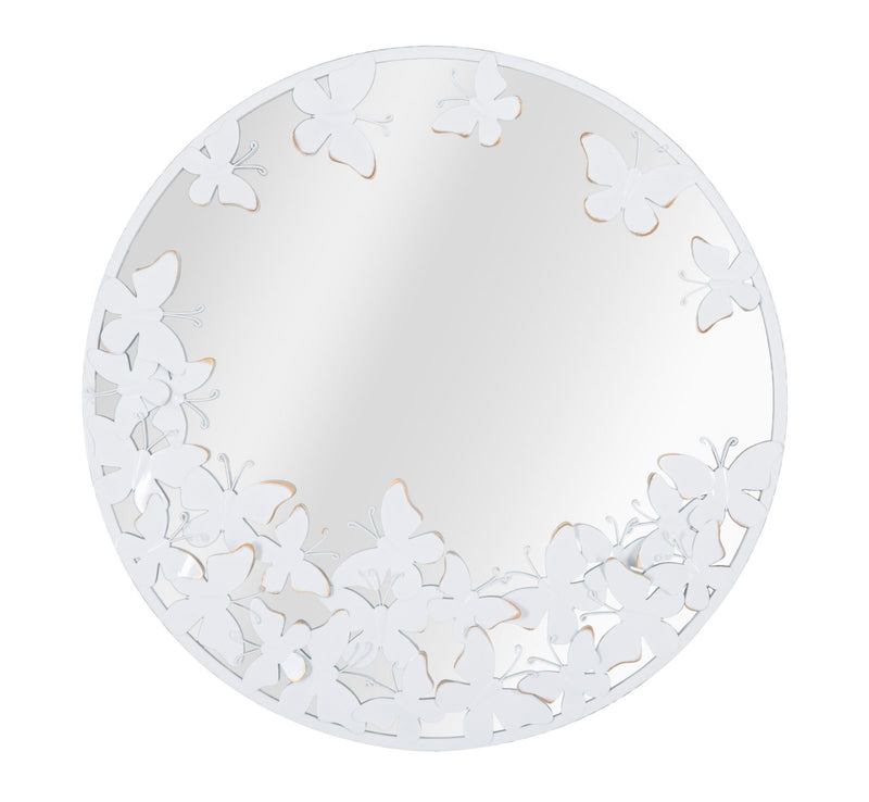 Mauro Ferretti Specchio Rotondo White Butterfly 62,5 x 2,3 cm (misura Interna Ø 60)