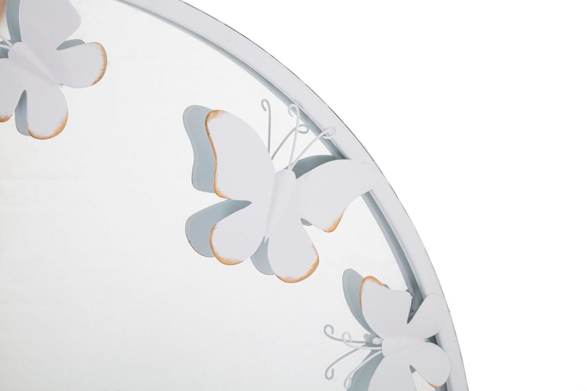 Mauro Ferretti Specchio Rotondo White Butterfly 62,5 x 2,3 cm (misura Interna Ø 60)