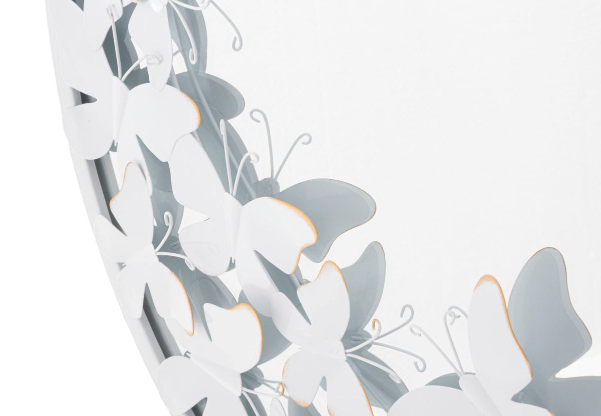 Mauro Ferretti Specchio Rotondo White Butterfly 62,5 x 2,3 cm (misura Interna Ø 60)