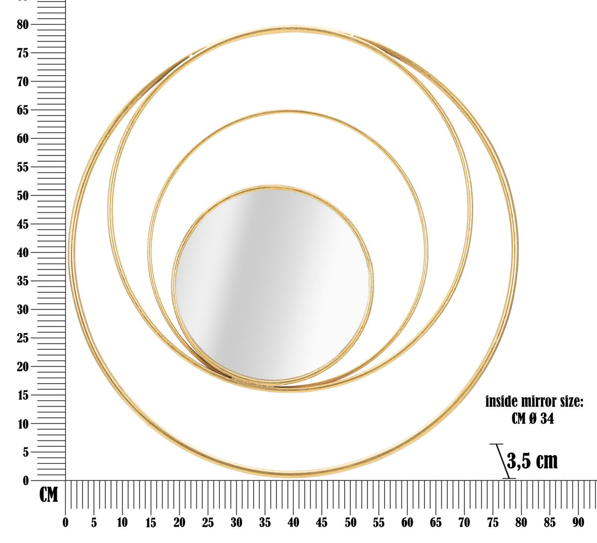 Mauro Ferretti Specchio Arc Glam Ø 80 x 3,5 cm