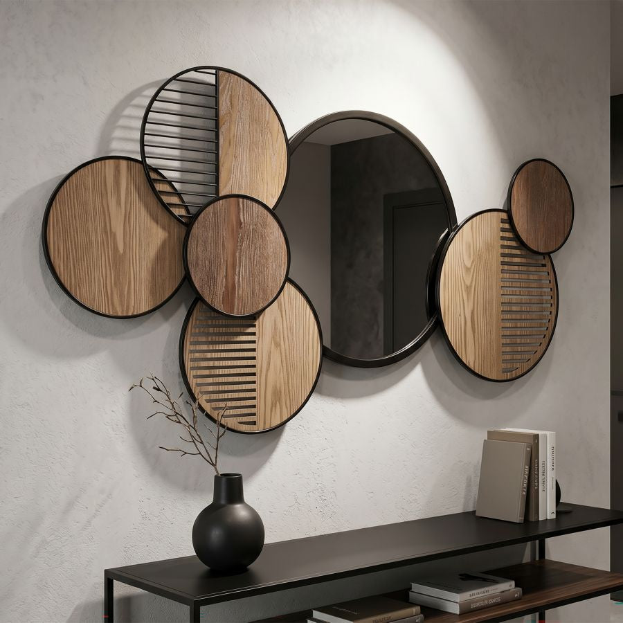 Mauro Ferretti Specchio da Muro Woody 123,2 x 4,4 x 63,5 cm