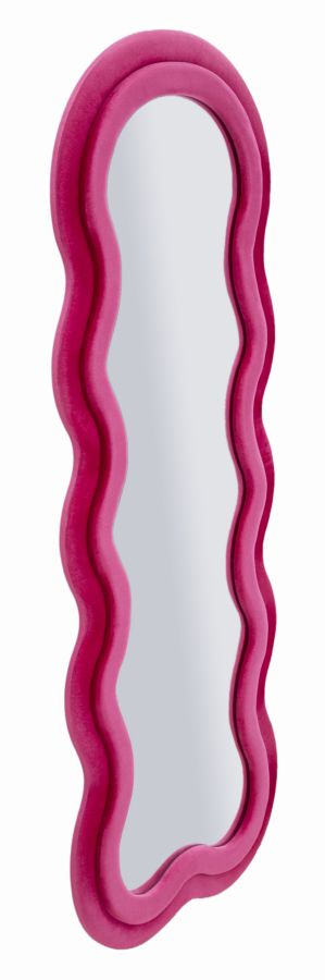 Specchio da muro miki velluto fuxia cm 60x4x160 (misura specchio cm 39x135)