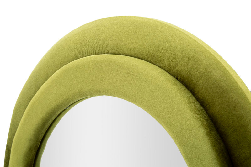 Mauro Ferretti Specchio da Muro Miki Velluto Verde 60 x 4 x 160 cm (misura Specchio 39 x 135)