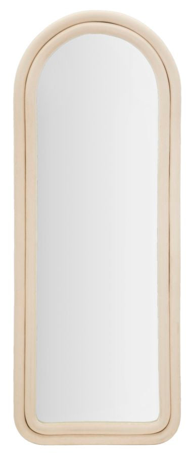 Mauro Ferretti Specchio da Muro Cloe Velluto Crema 60 x 4 x 160 cm (misura Specchio 45 x 145)