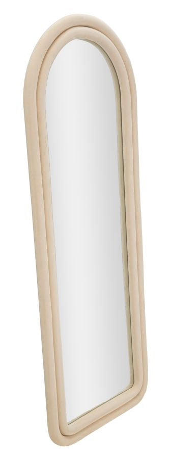 Mauro Ferretti Specchio da Muro Cloe Velluto Crema 60 x 4 x 160 cm (misura Specchio 45 x 145)