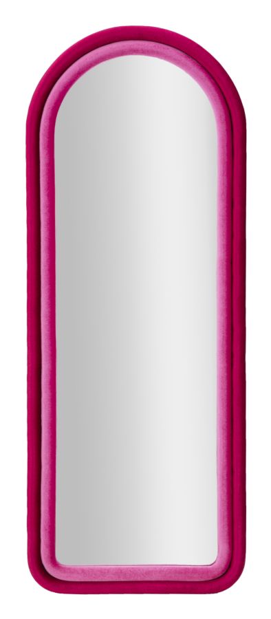 Mauro Ferretti Specchio da Muro Cloe Velluto Fucsia 60 x 4 x 160 cm (misura Specchio 45 x 145)