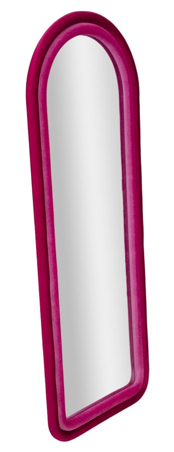 Mauro Ferretti Specchio da Muro Cloe Velluto Fucsia 60 x 4 x 160 cm (misura Specchio 45 x 145)
